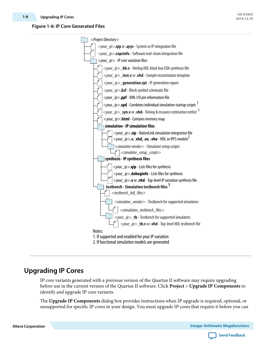 Upgrading ip cores, Upgrading ip cores -8 | Altera Integer Arithmetic IP User Manual | Page 13 / 157