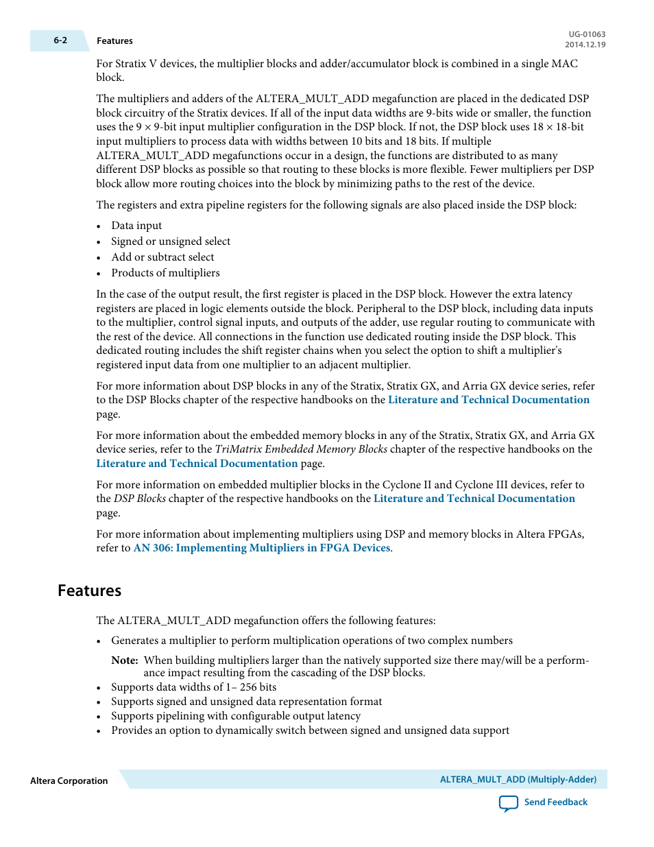 Features, Features -2 | Altera Integer Arithmetic IP User Manual | Page 55 / 157