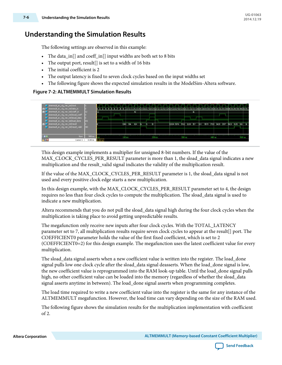 Understanding the simulation results, Understanding the simulation results -6 | Altera Integer Arithmetic IP User Manual | Page 79 / 157