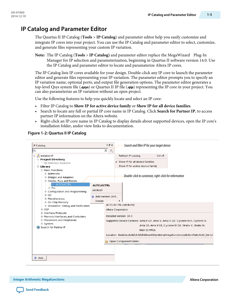 Ip catalog and parameter editor, Ip catalog and parameter editor -3 | Altera Integer Arithmetic IP User Manual | Page 8 / 157