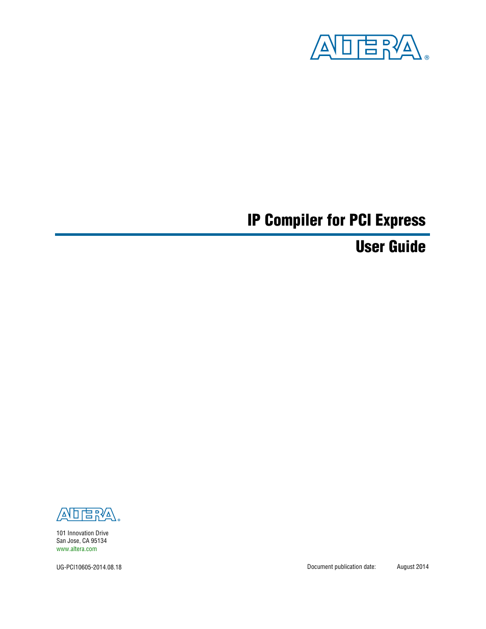 Altera IP Compiler for PCI Express User Manual | 372 pages