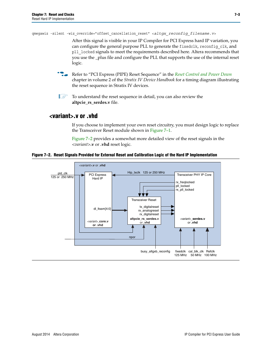 Variant>.v or .vhd, Figure 7–2, For more | Altera IP Compiler for PCI Express User Manual | Page 167 / 372