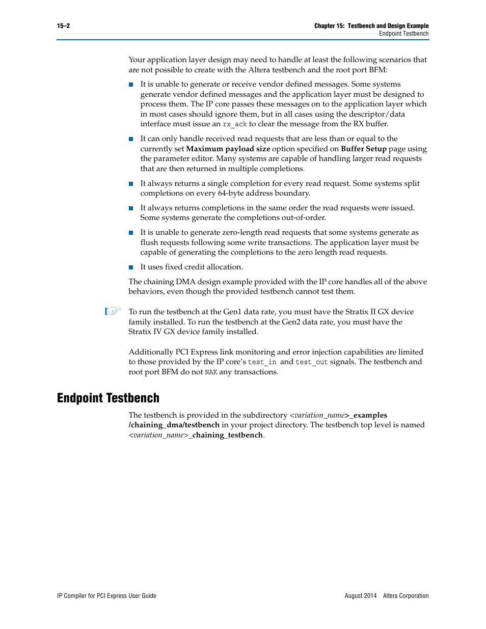 Endpoint testbench | Altera IP Compiler for PCI Express User Manual | Page 234 / 372