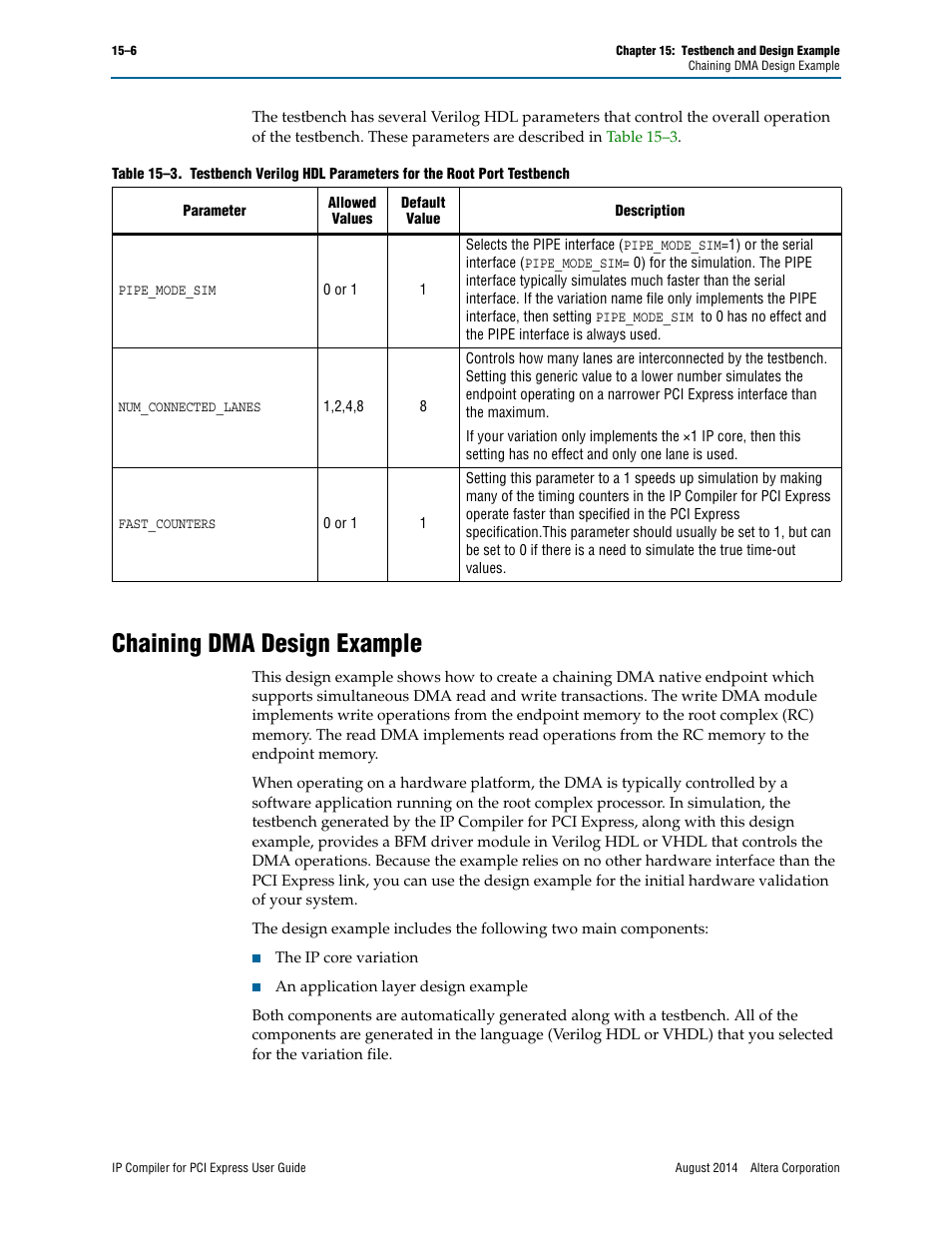 Chaining dma design example, Chaining dma | Altera IP Compiler for PCI Express User Manual | Page 238 / 372