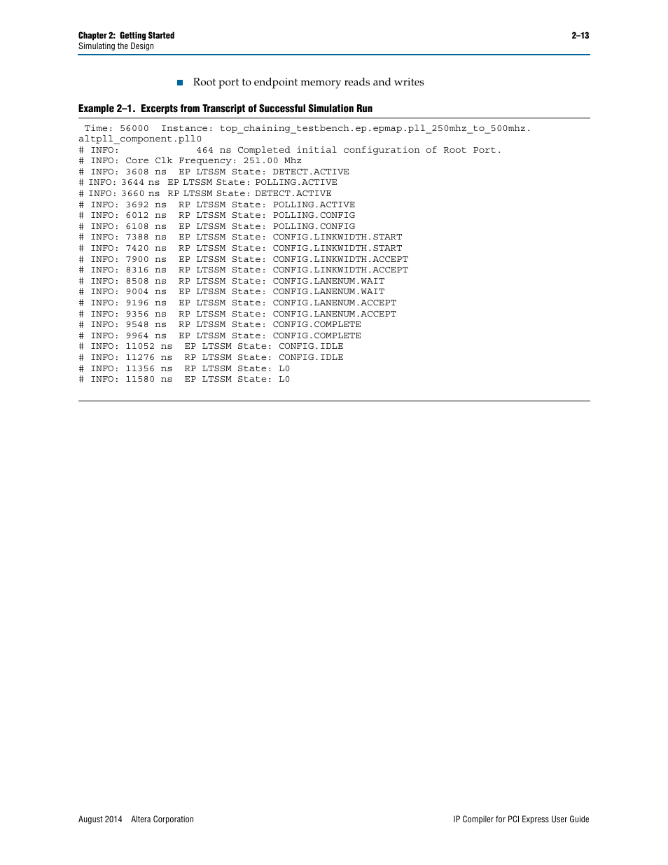 Example 2–1 | Altera IP Compiler for PCI Express User Manual | Page 29 / 372