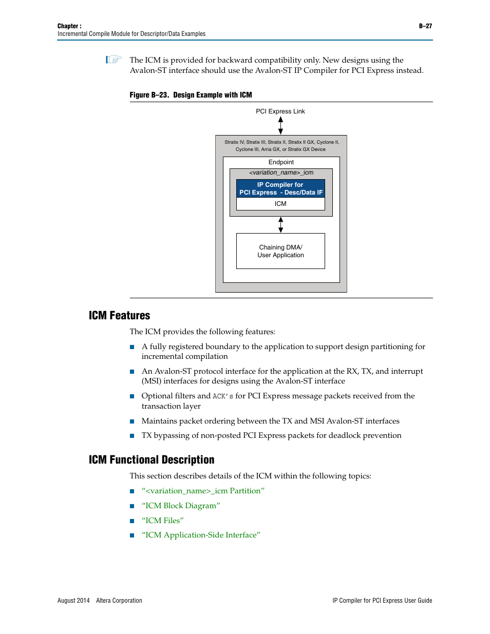 Icm features, Icm functional description, Er to | Figure b–23 | Altera IP Compiler for PCI Express User Manual | Page 345 / 372