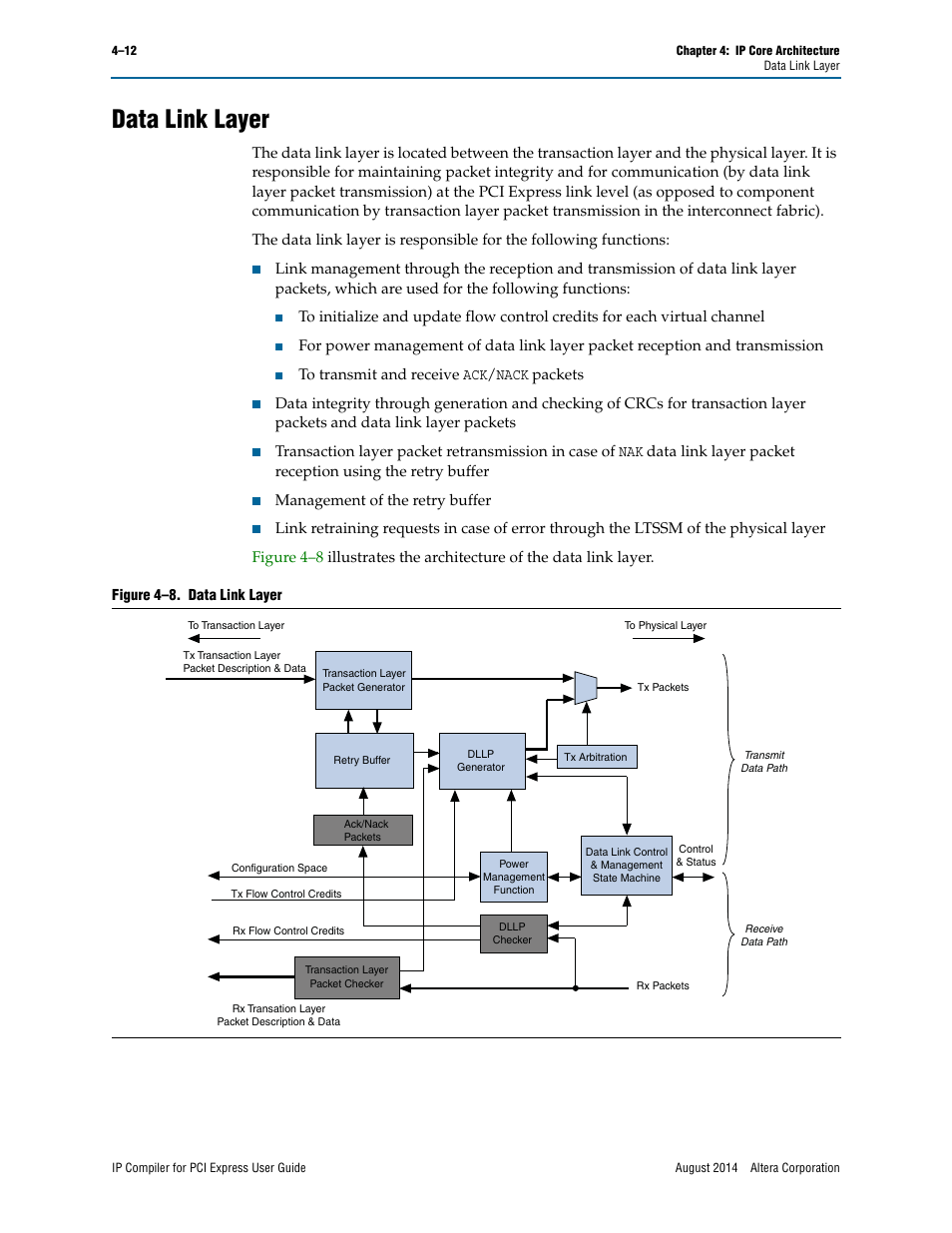 Data link layer | Altera IP Compiler for PCI Express User Manual | Page 70 / 372