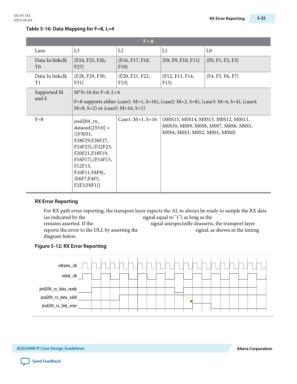 Rx error reporting | Altera JESD204B IP User Manual | Page 116 / 158