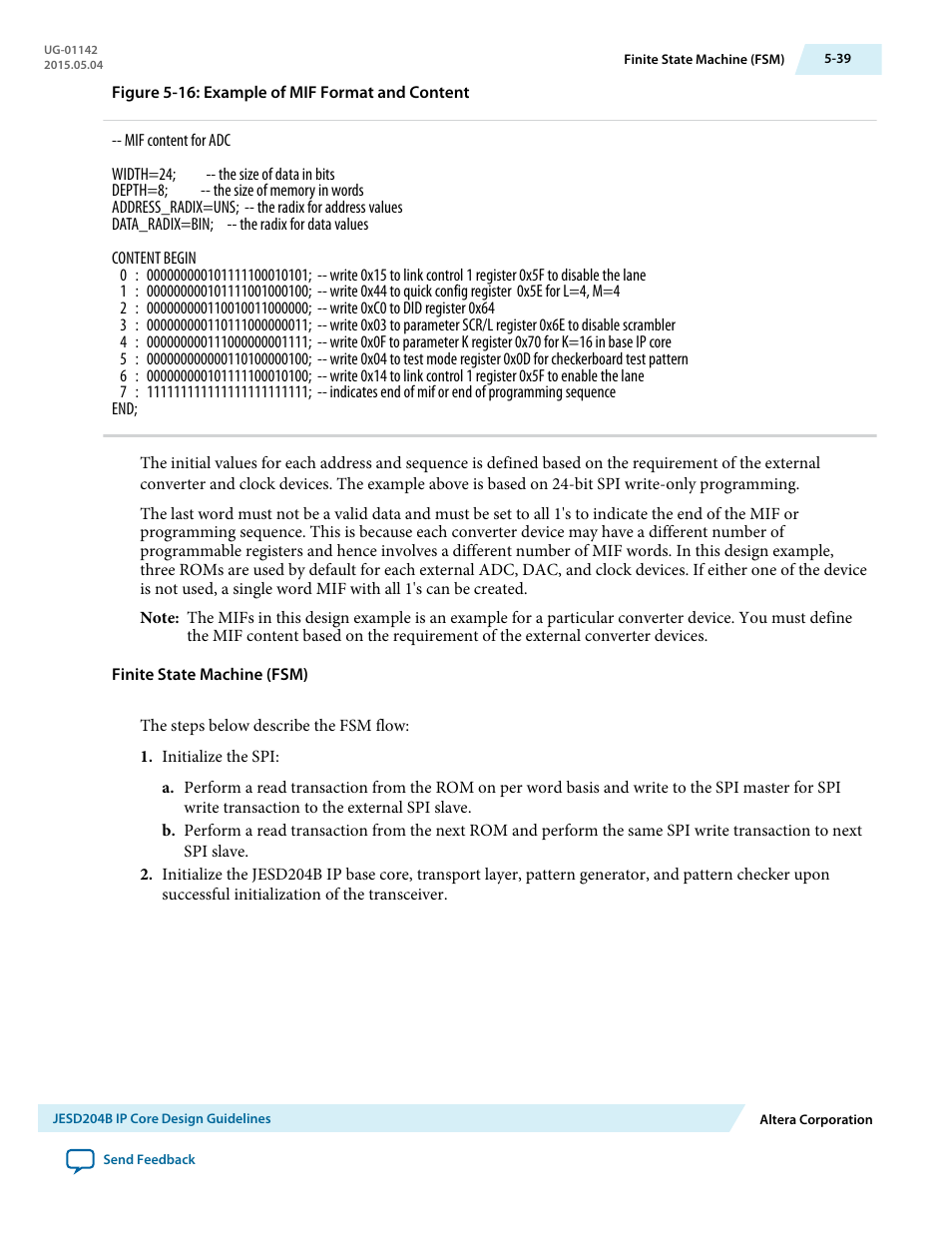 Finite state machine (fsm) | Altera JESD204B IP User Manual | Page 120 / 158