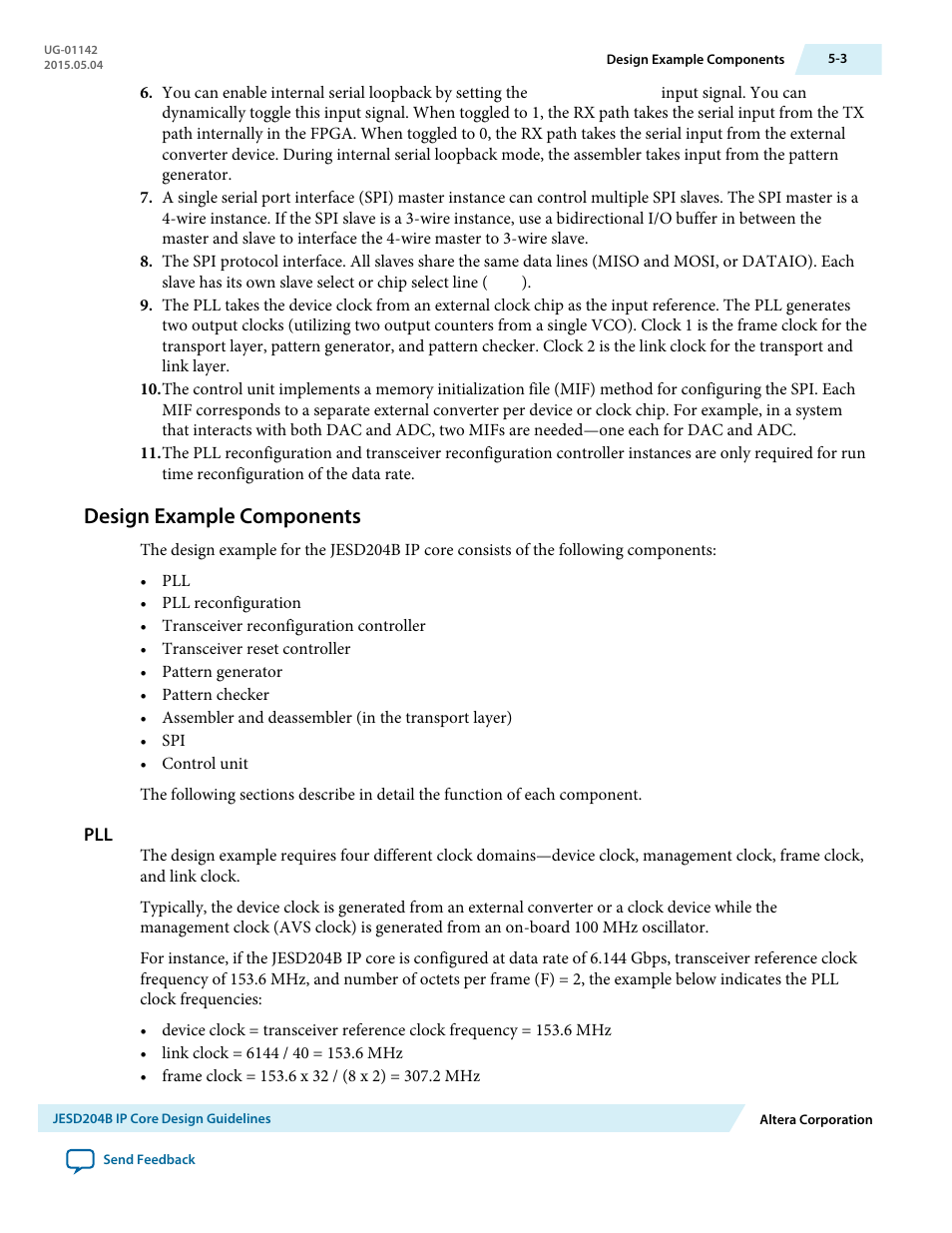 Design example components, Design example components -3 | Altera JESD204B IP User Manual | Page 84 / 158