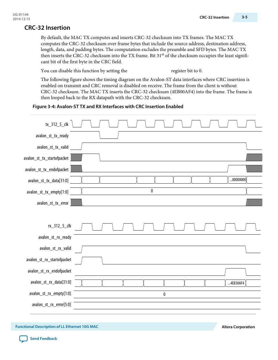 Crc-32 insertion, Crc-32 insertion -5 | Altera Low Latency Ethernet 10G MAC User Manual | Page 27 / 109