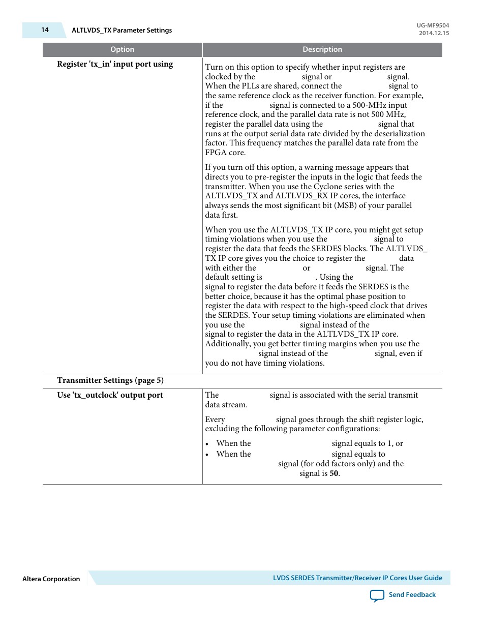 Altera LVDS SERDES Transmitter / Receiver User Manual | Page 14 / 72