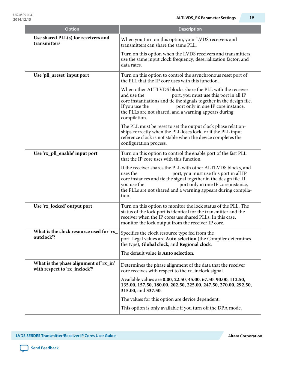 Altera LVDS SERDES Transmitter / Receiver User Manual | Page 19 / 72