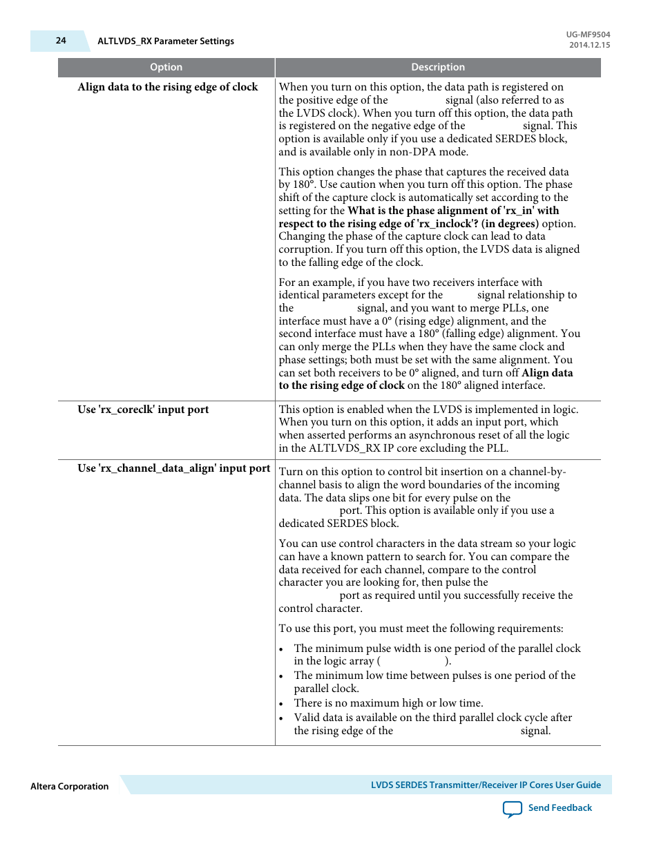 Altera LVDS SERDES Transmitter / Receiver User Manual | Page 24 / 72