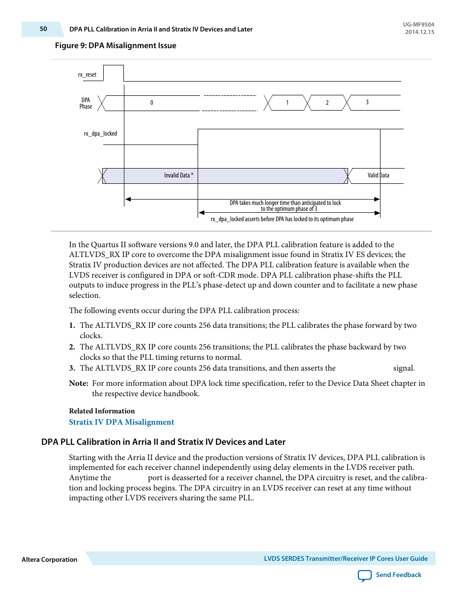 Altera LVDS SERDES Transmitter / Receiver User Manual | Page 50 / 72