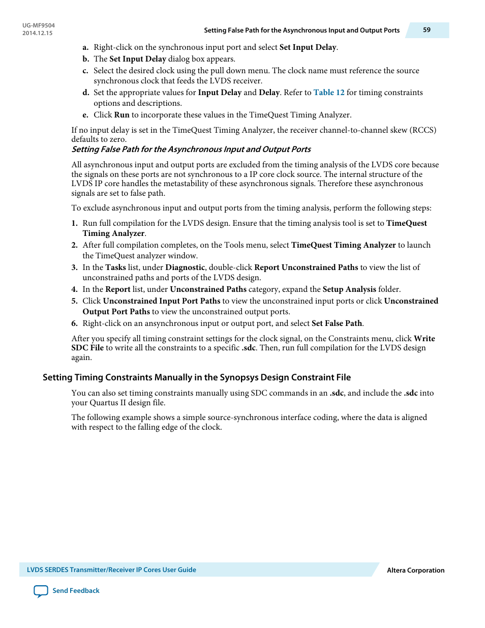 Altera LVDS SERDES Transmitter / Receiver User Manual | Page 59 / 72