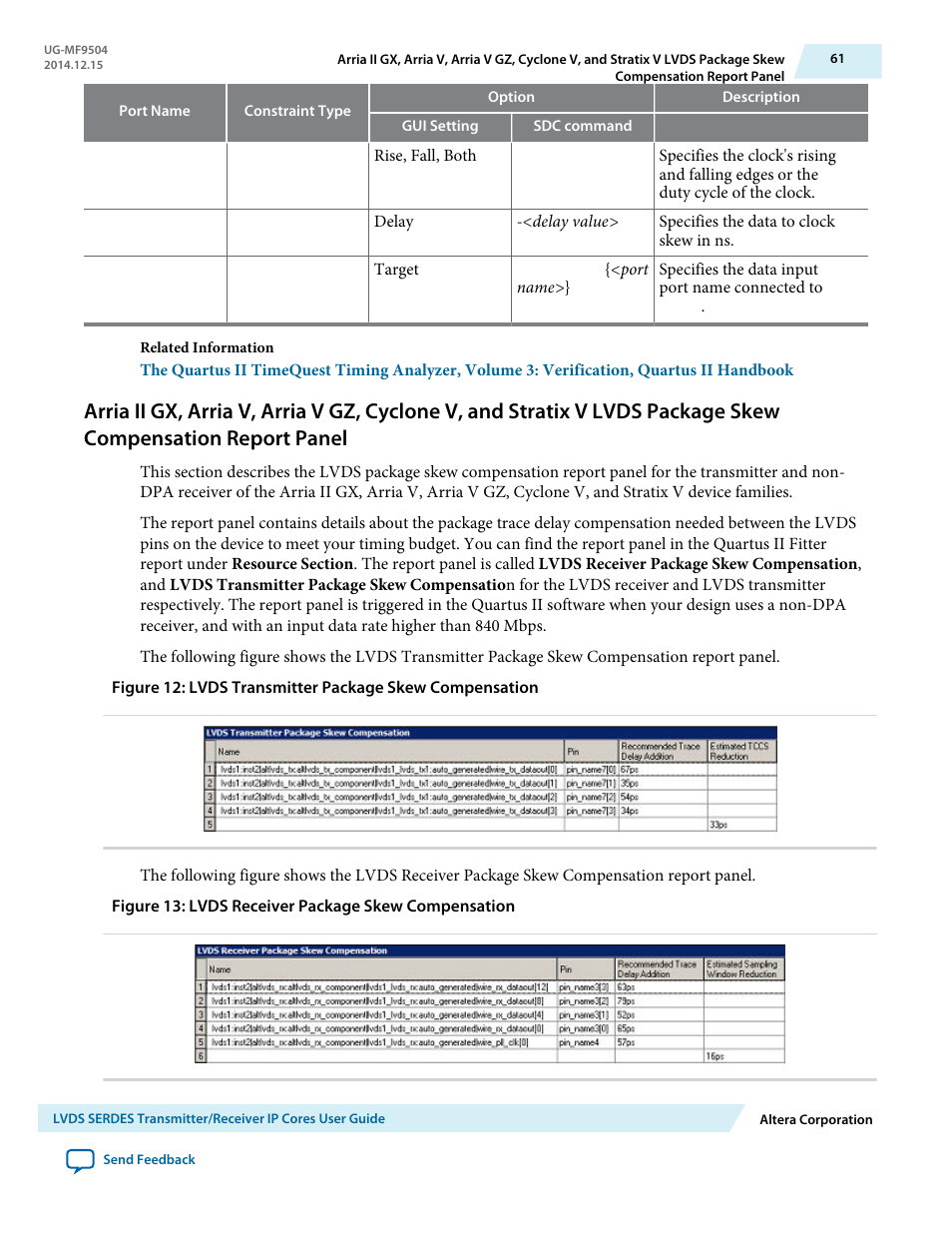 Altera LVDS SERDES Transmitter / Receiver User Manual | Page 61 / 72