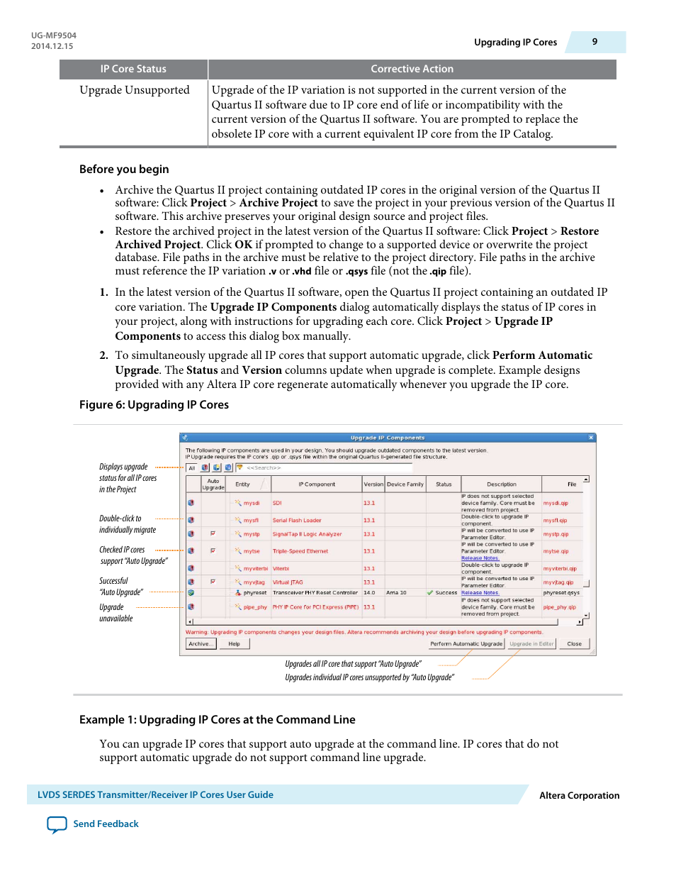 Altera LVDS SERDES Transmitter / Receiver User Manual | Page 9 / 72