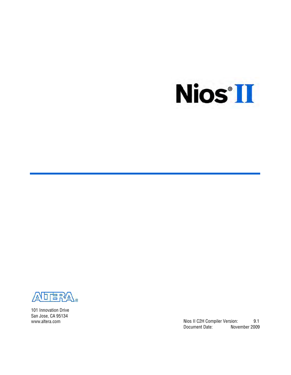 Altera Nios II C2H Compiler User Manual | 138 pages