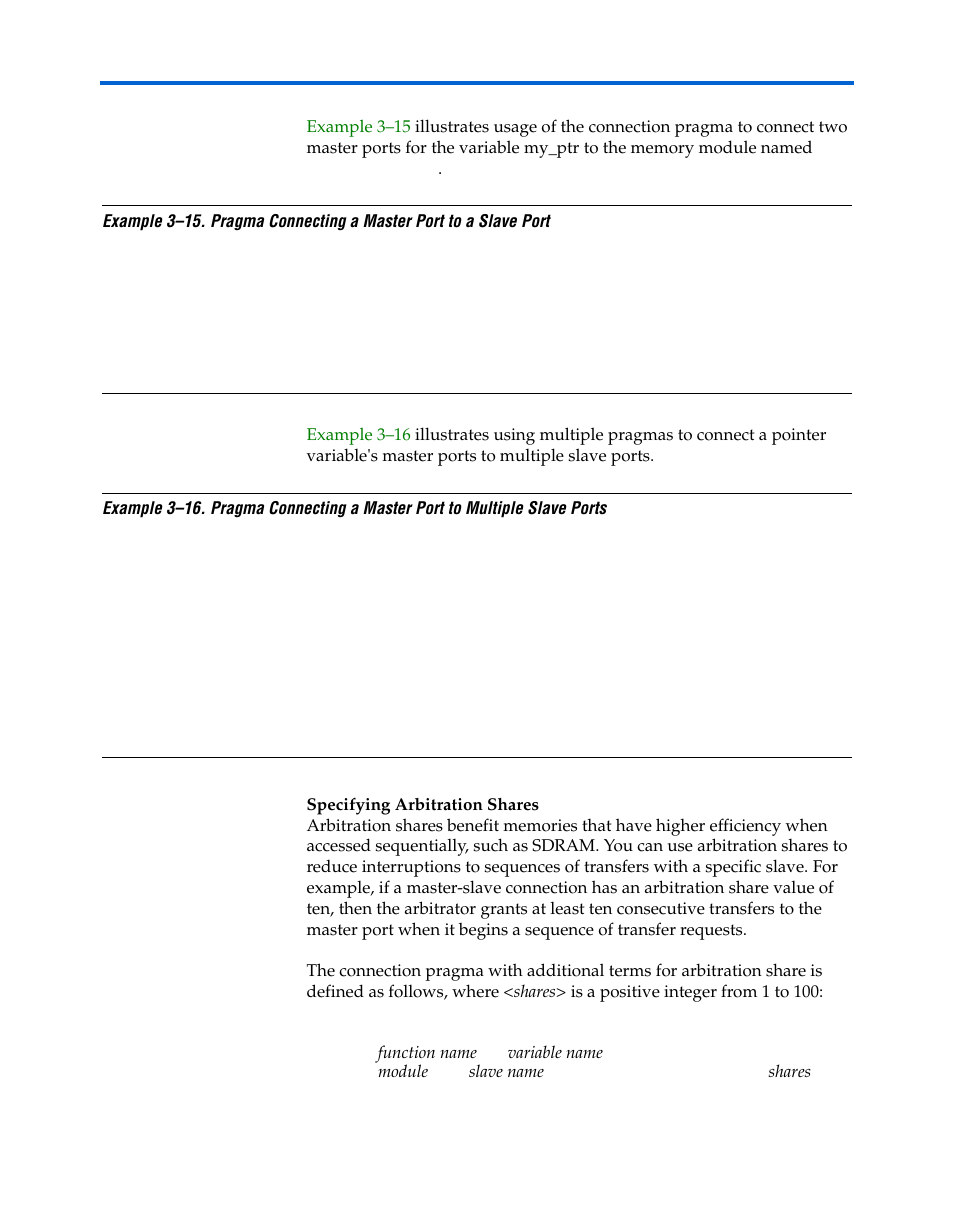 Specifying arbitration shares | Altera Nios II C2H Compiler User Manual | Page 65 / 138