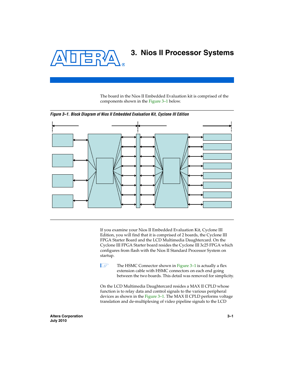 Nios ii processor systems, Chapter 3. nios ii processor systems | Altera Nios II Embedded Evaluation Kit Cyclone III Edition User Manual | Page 25 / 80