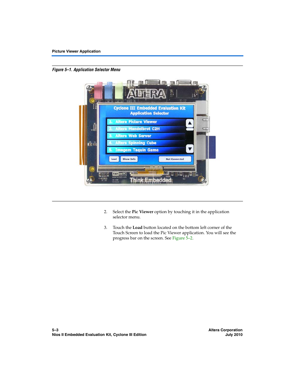 Figure 5–1 | Altera Nios II Embedded Evaluation Kit Cyclone III Edition User Manual | Page 39 / 80