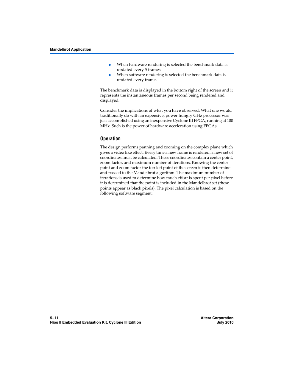 Operation | Altera Nios II Embedded Evaluation Kit Cyclone III Edition User Manual | Page 47 / 80