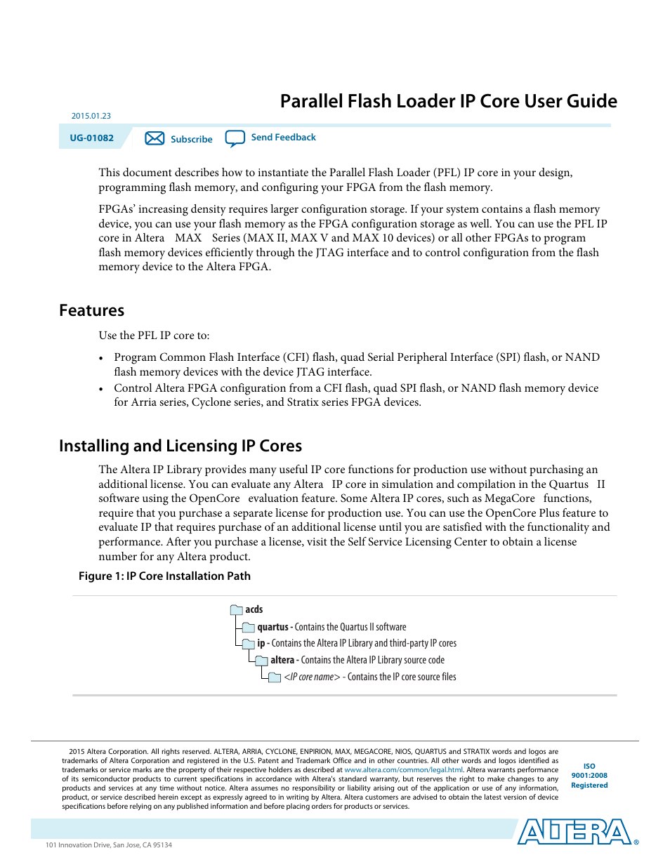 Altera Parallel Flash Loader IP User Manual | 57 pages