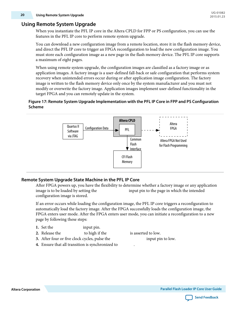 Using remote system upgrade | Altera Parallel Flash Loader IP User Manual | Page 20 / 57