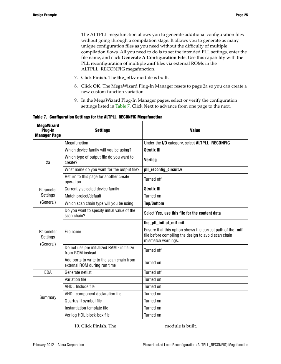 Altera Phase-Locked Loop Reconfiguration IP Core User Manual | Page 25 / 51