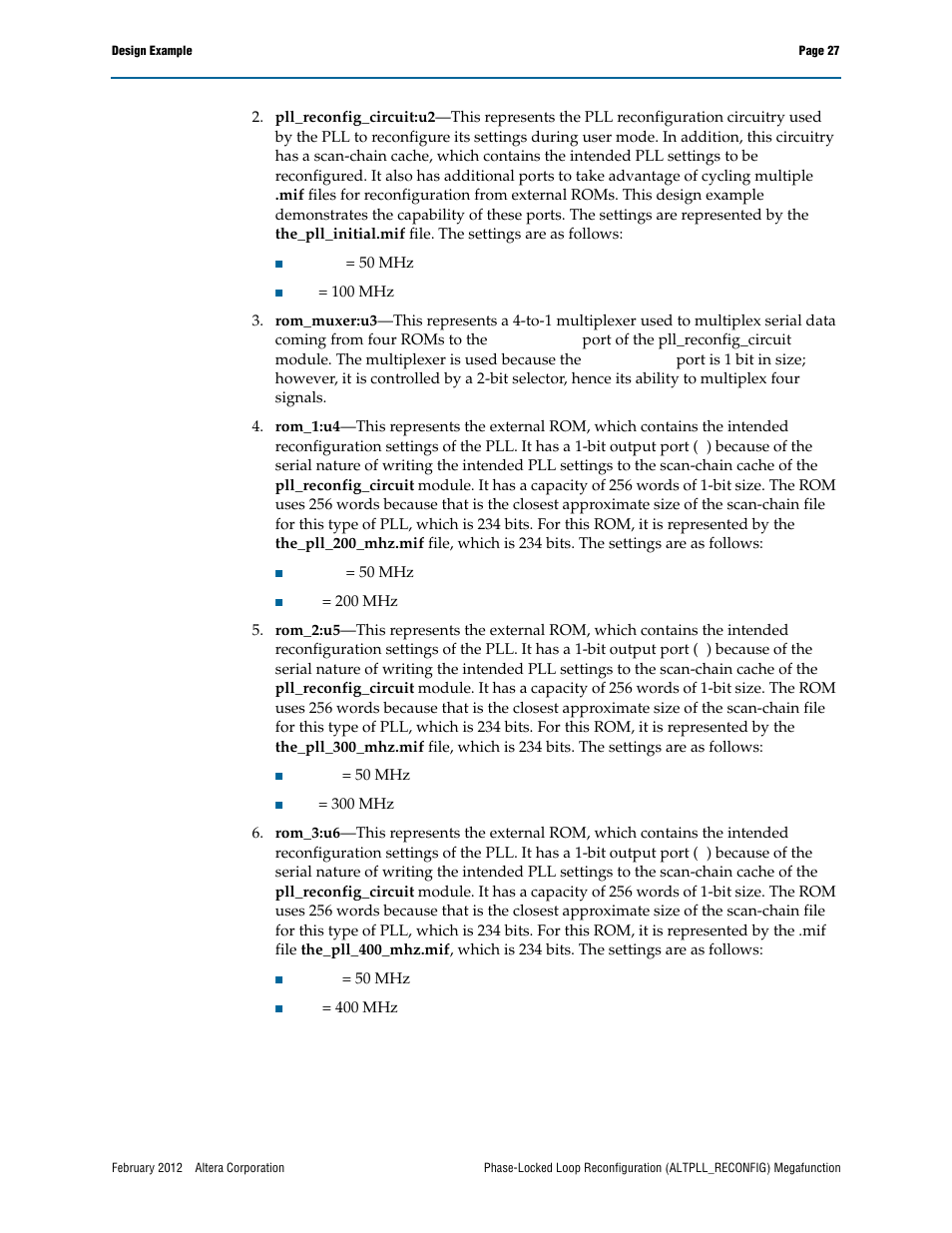 Altera Phase-Locked Loop Reconfiguration IP Core User Manual | Page 27 / 51