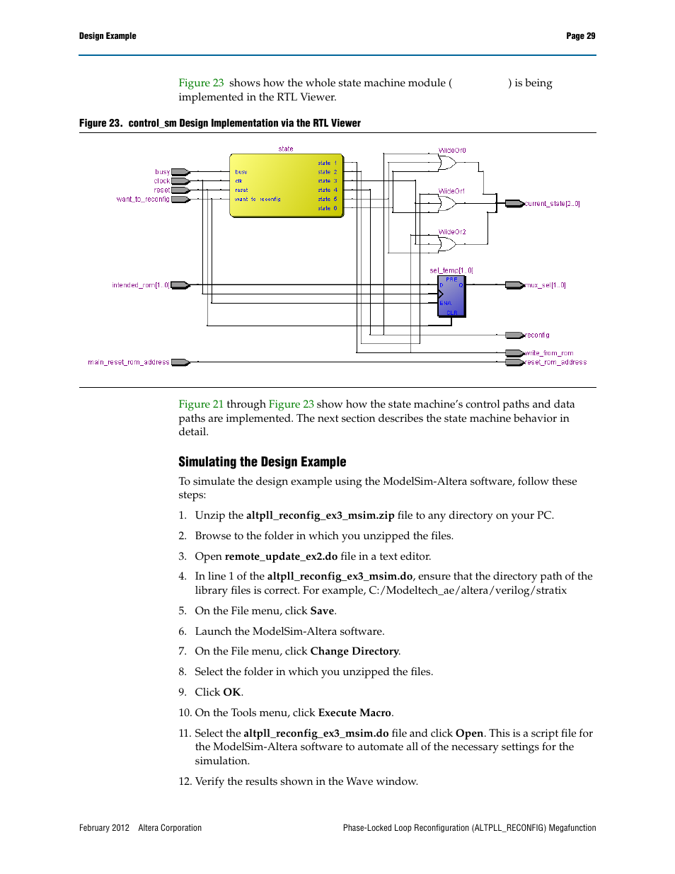 Simulating the design example | Altera Phase-Locked Loop Reconfiguration IP Core User Manual | Page 29 / 51