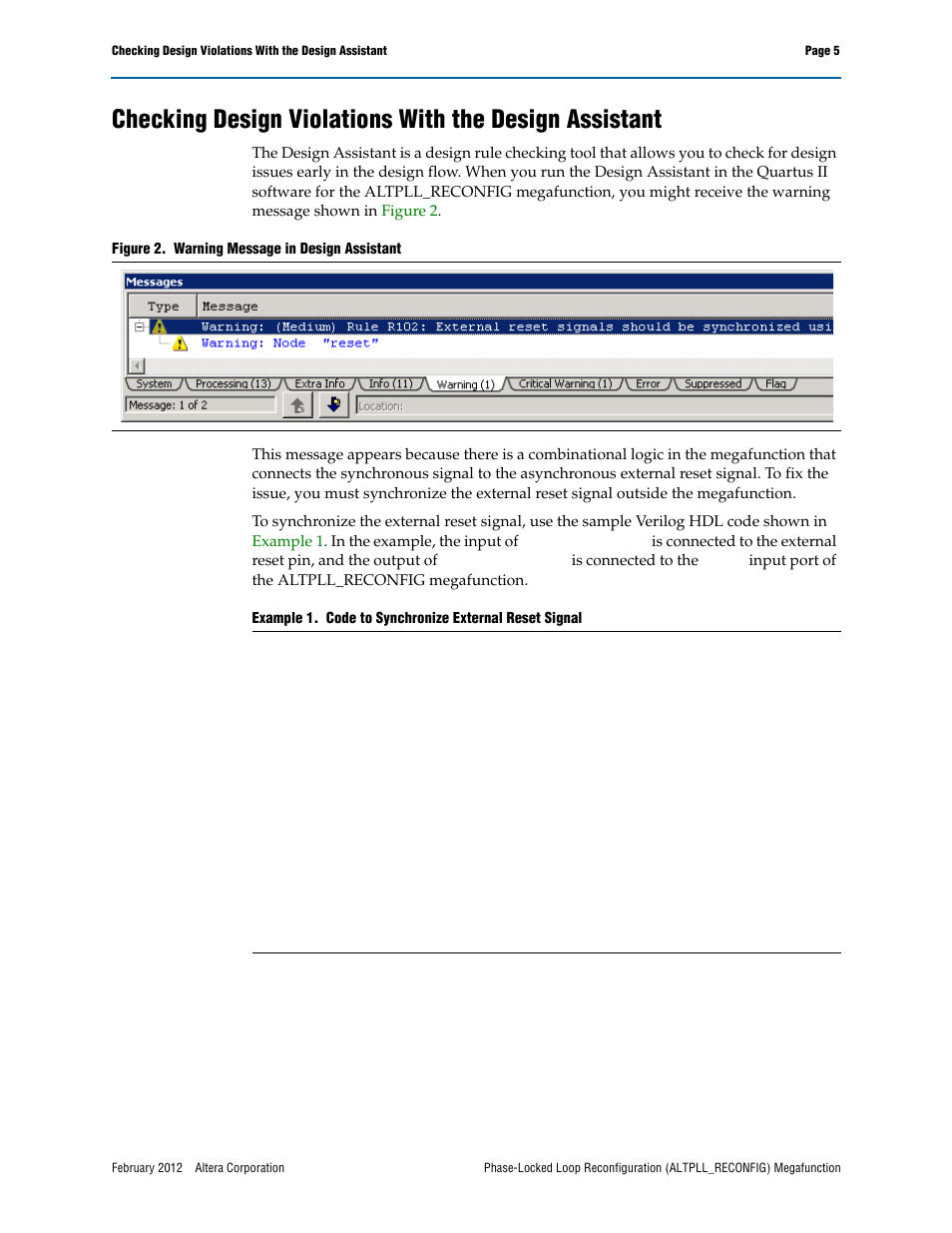 Altera Phase-Locked Loop Reconfiguration IP Core User Manual | Page 5 / 51