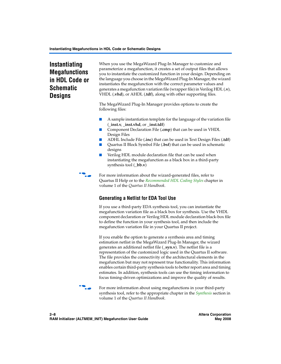 Generating a netlist for eda tool use | Altera RAM Initializer User Manual | Page 20 / 36