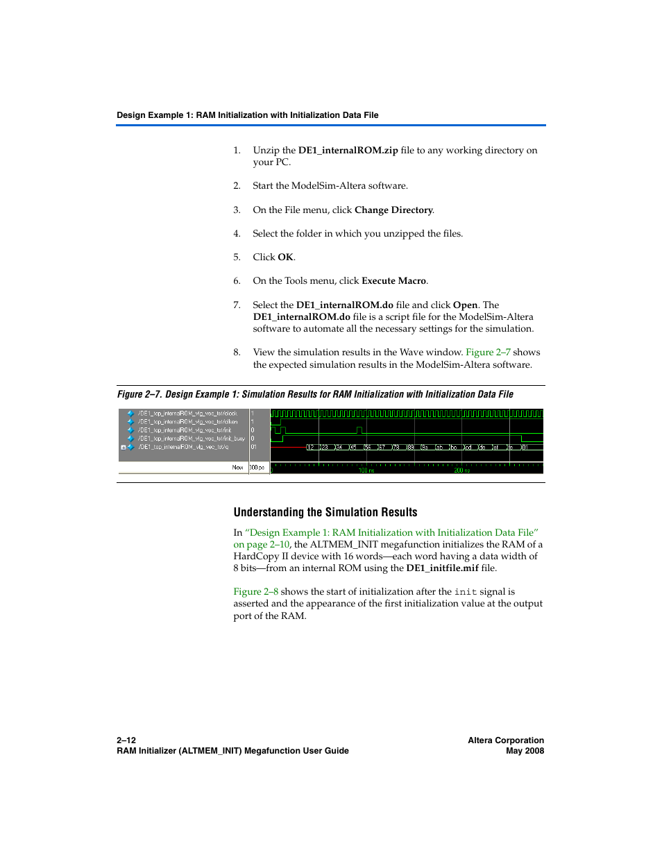 Understanding the simulation results | Altera RAM Initializer User Manual | Page 24 / 36