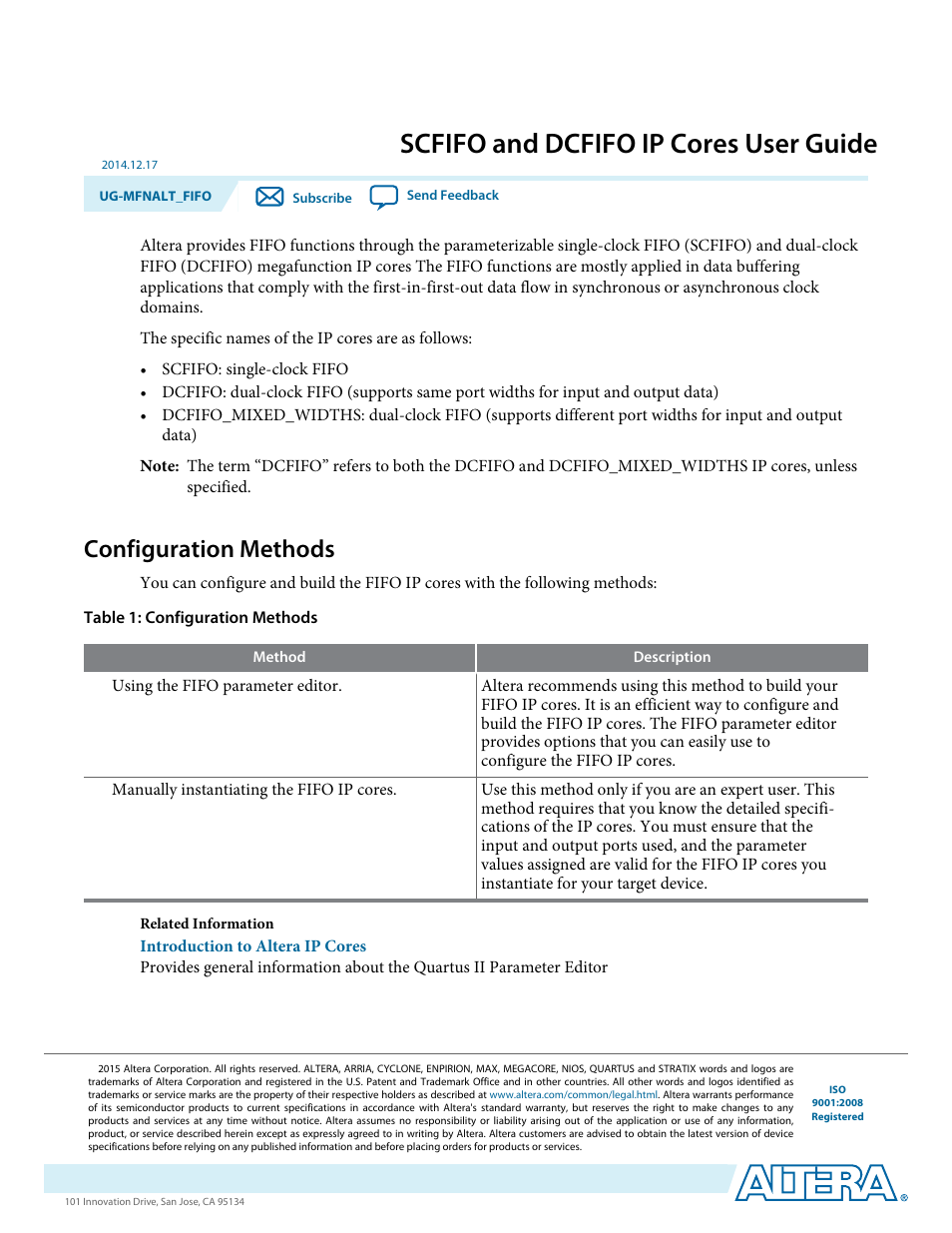 Altera SCFIFO User Manual | 28 pages