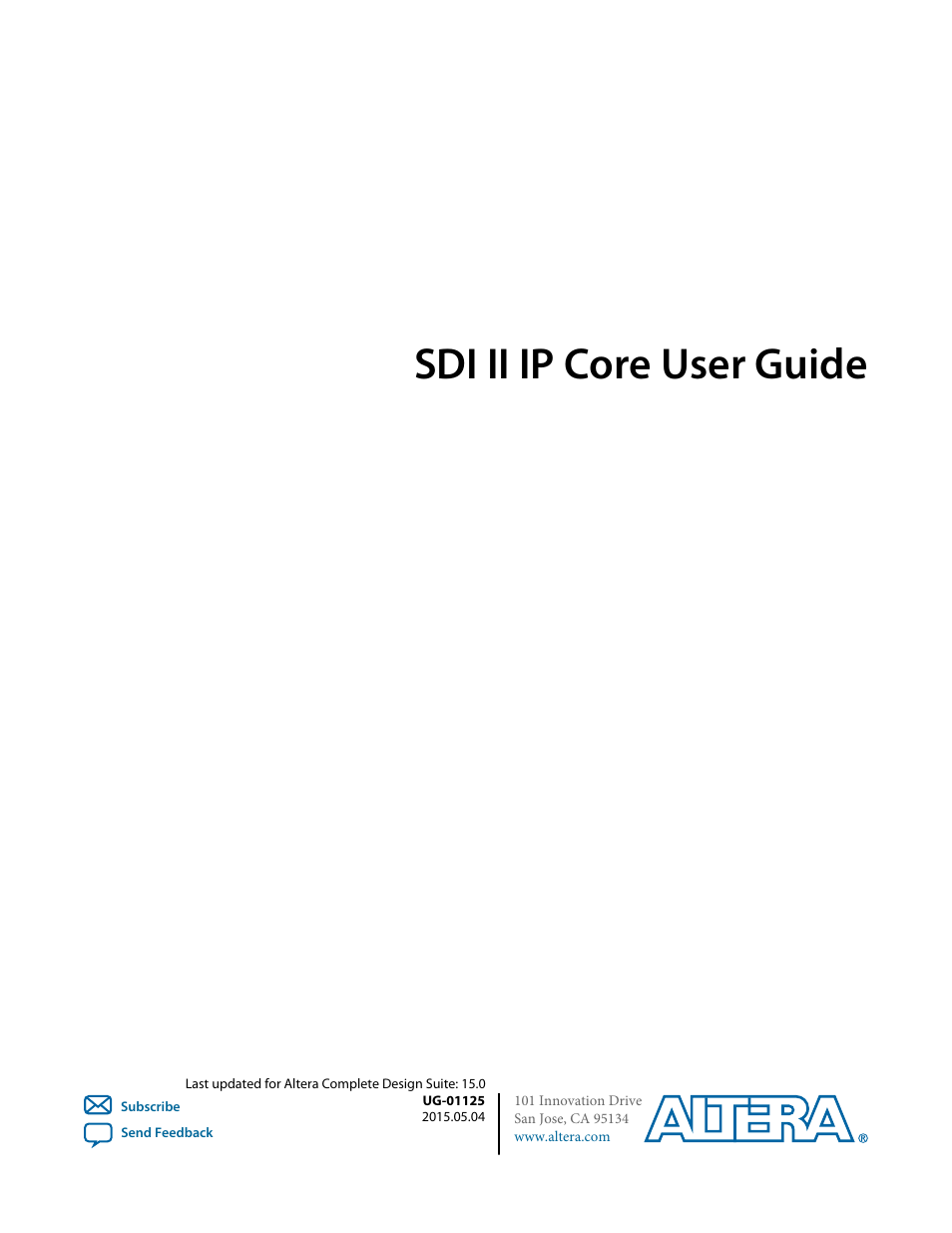 Altera SDI II MegaCore User Manual | 89 pages