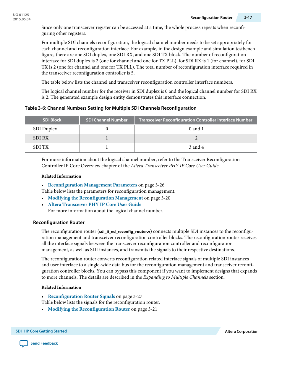 Reconfiguration router | Altera SDI II MegaCore User Manual | Page 32 / 89