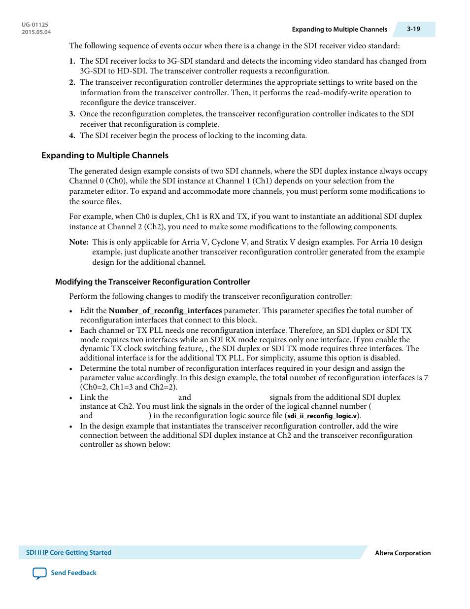 Expanding to multiple channels | Altera SDI II MegaCore User Manual | Page 34 / 89