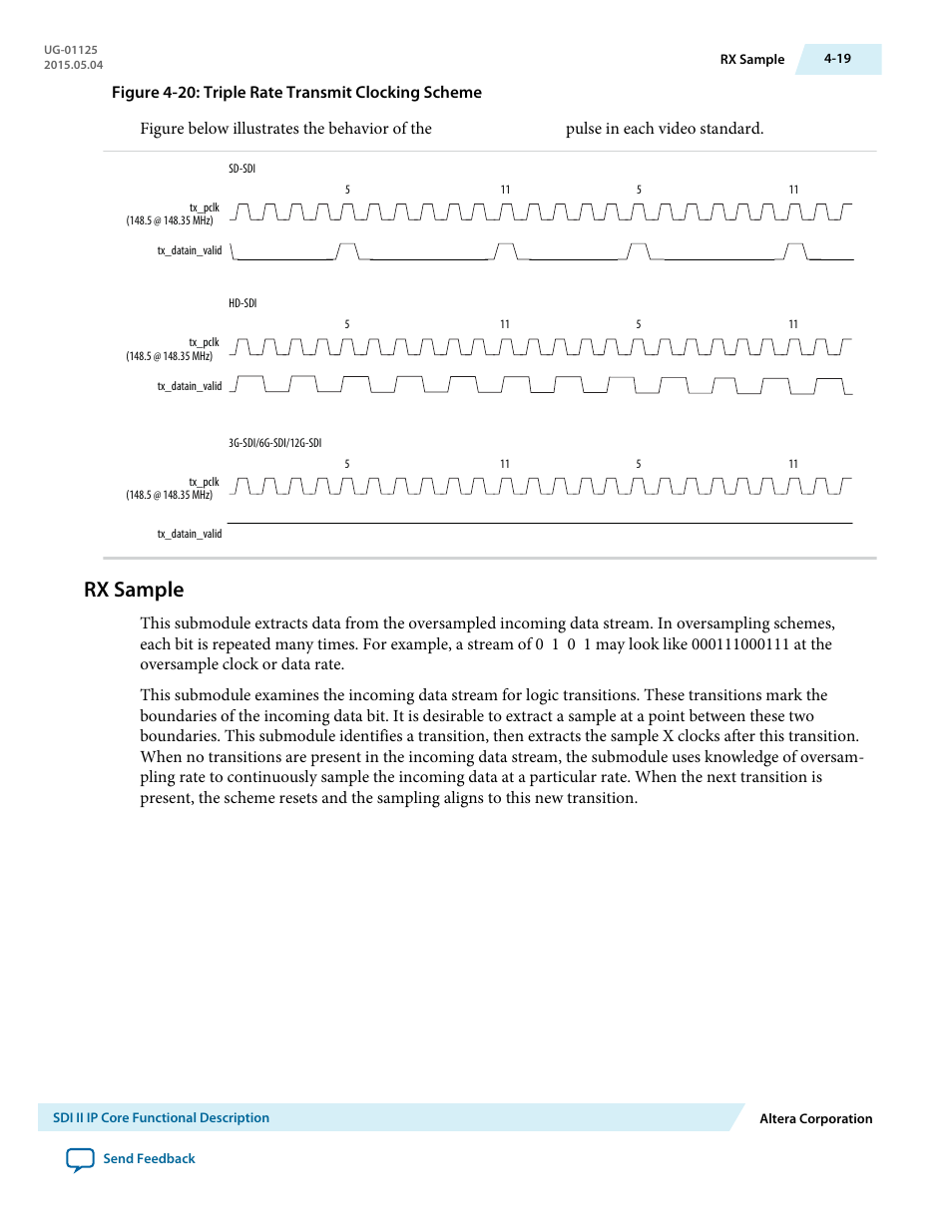 Rx sample, Rx sample -19 | Altera SDI II MegaCore User Manual | Page 61 / 89