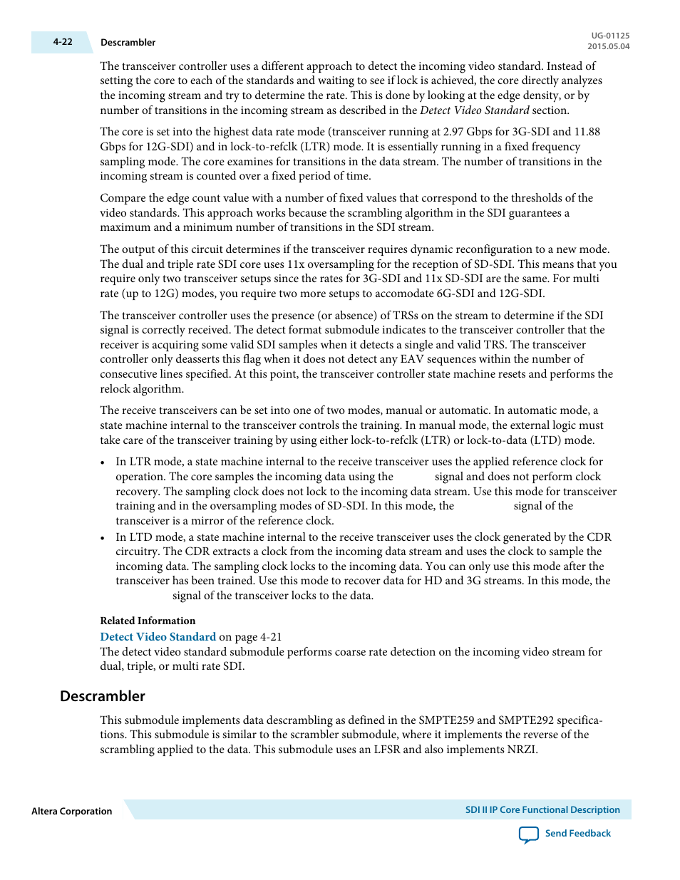 Descrambler, Descrambler -22 | Altera SDI II MegaCore User Manual | Page 64 / 89