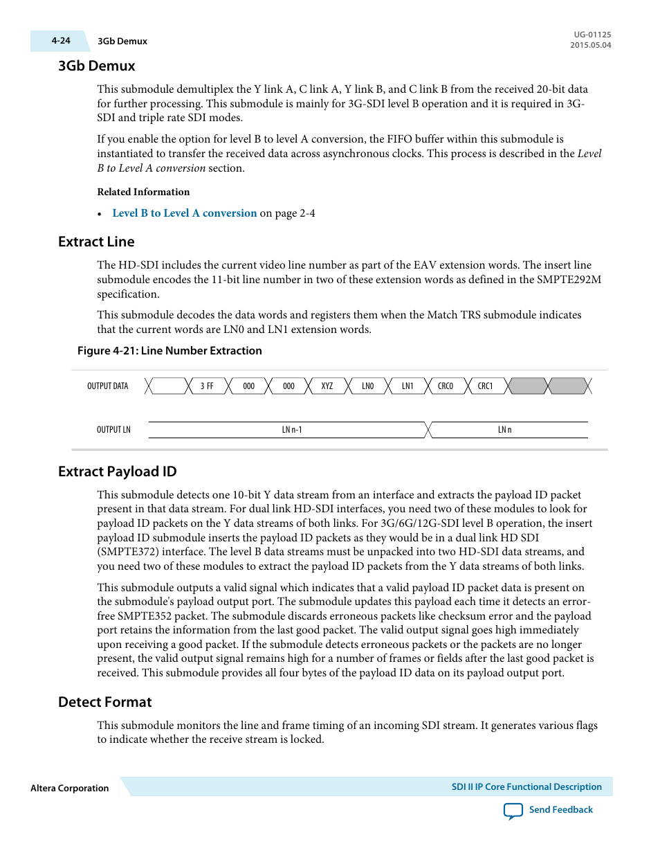 3gb demux, Extract line, Extract payload id | Detect format, 3gb demux -24, Extract line -24, Extract payload id -24, Detect format -24 | Altera SDI II MegaCore User Manual | Page 66 / 89