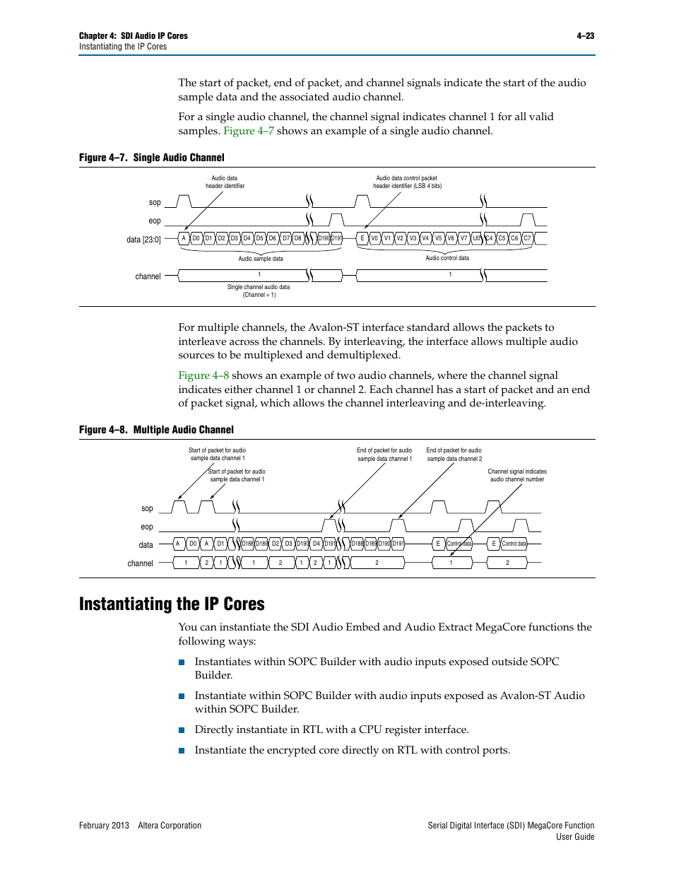 Instantiating the ip cores, Instantiating the ip cores –23 | Altera Serial Digital Interface (SDI) MegaCore Function User Manual | Page 111 / 140