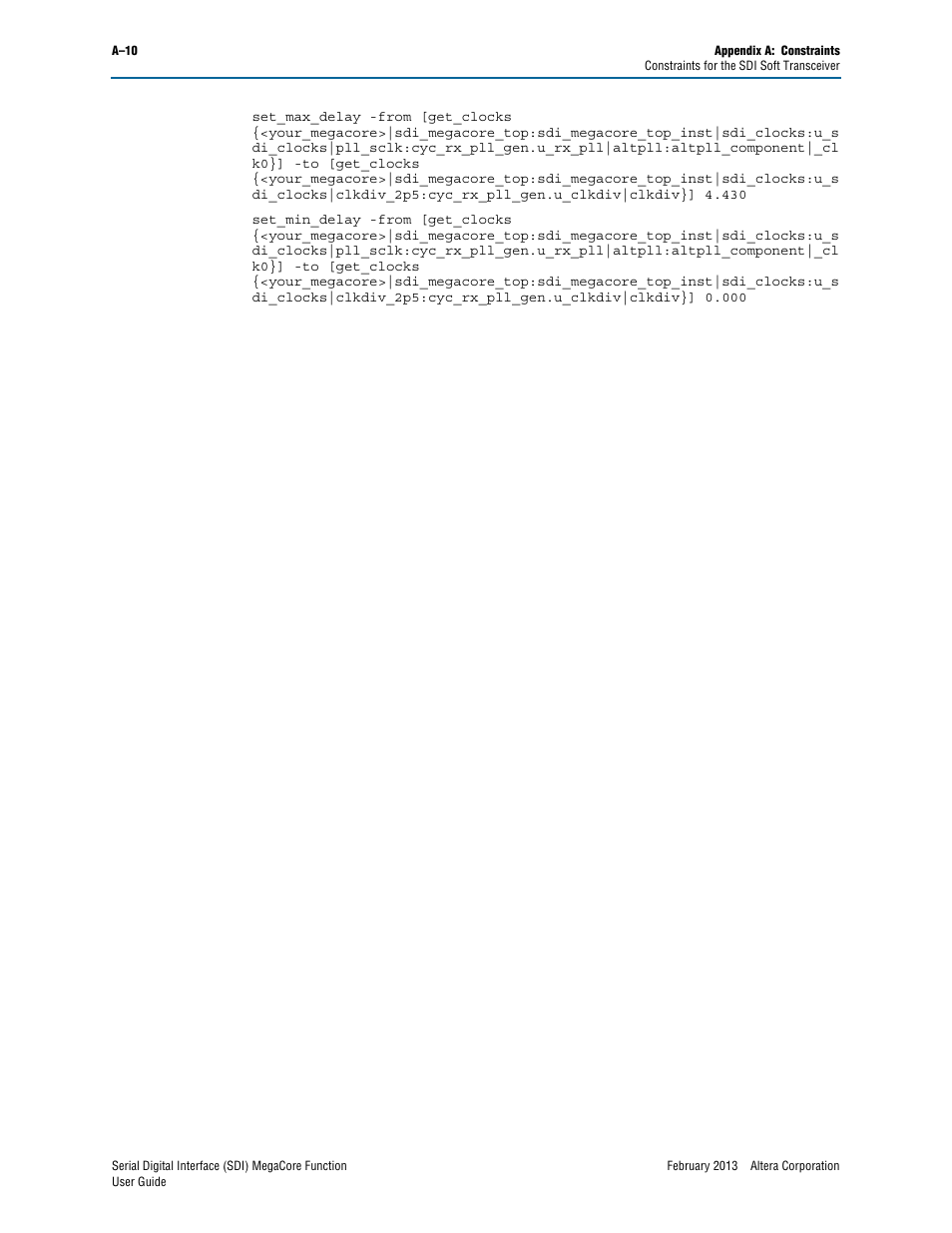 Altera Serial Digital Interface (SDI) MegaCore Function User Manual | Page 132 / 140