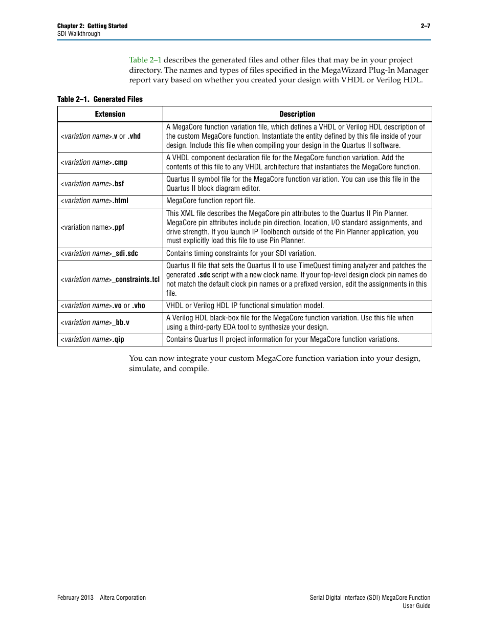 Altera Serial Digital Interface (SDI) MegaCore Function User Manual | Page 21 / 140