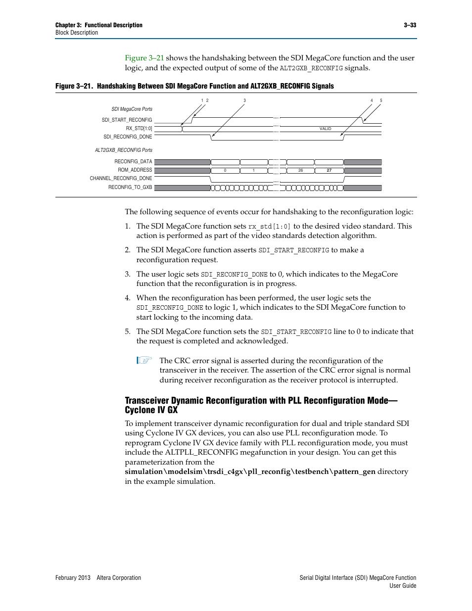 Transceiver dynamic | Altera Serial Digital Interface (SDI) MegaCore Function User Manual | Page 63 / 140