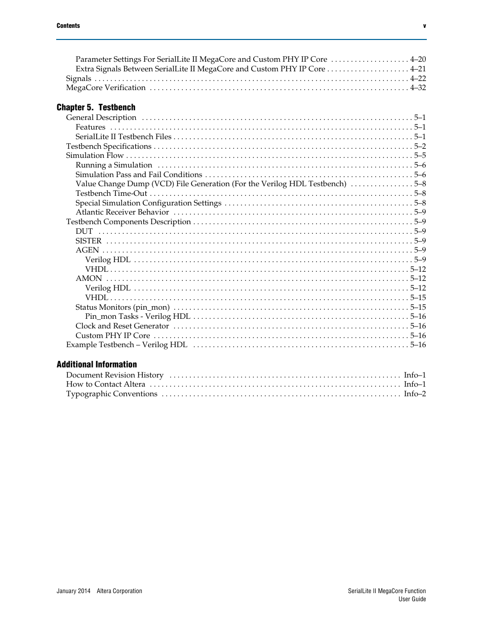 Altera SerialLite II IP Core User Manual | Page 5 / 110