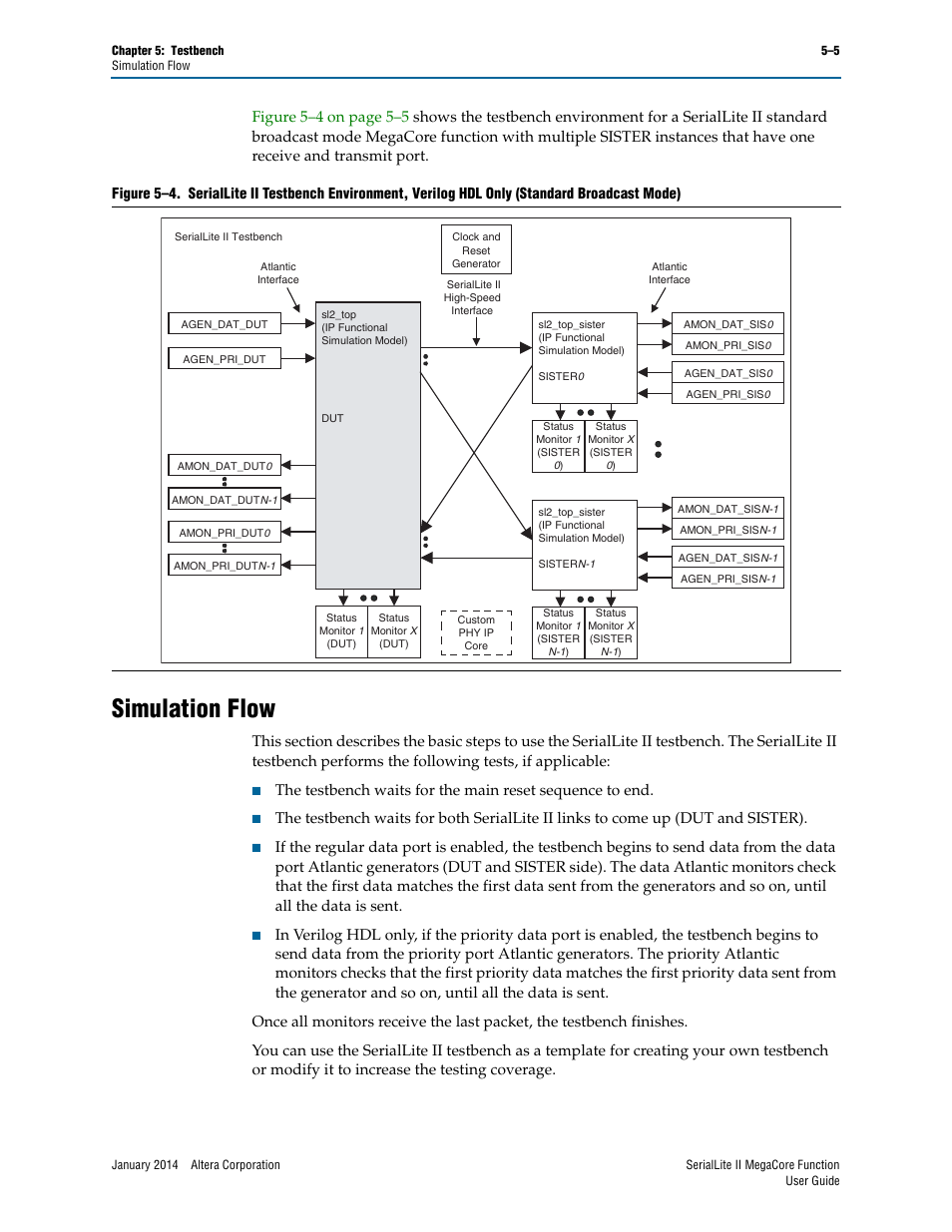 Simulation flow, Simulation flow –5 | Altera SerialLite II IP Core User Manual | Page 91 / 110