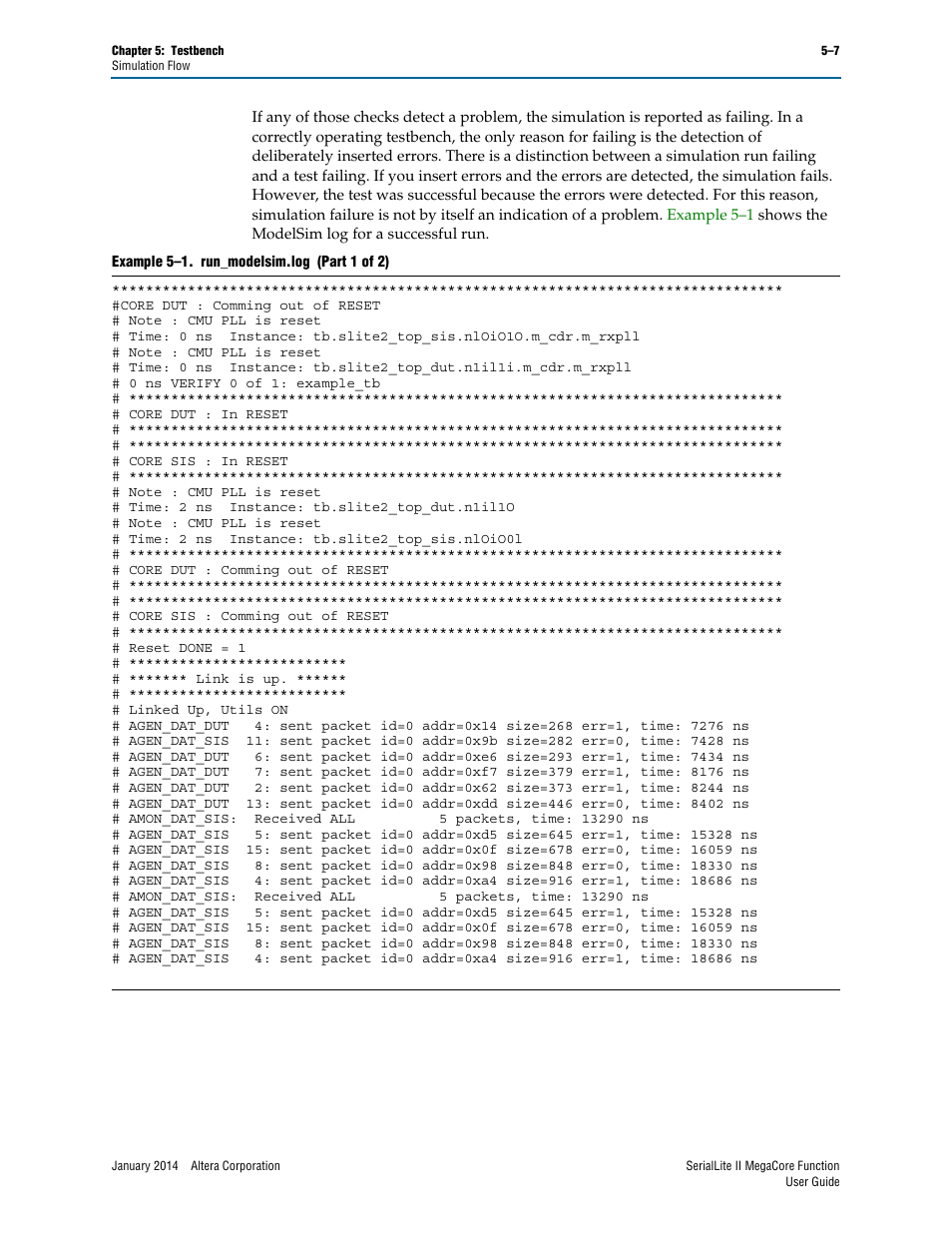 Altera SerialLite II IP Core User Manual | Page 93 / 110