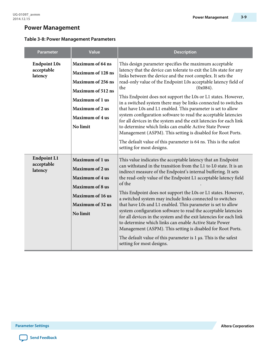 Power management | Altera Stratix V Avalon-MM Interface for PCIe Solutions User Manual | Page 29 / 184